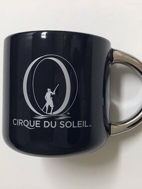 Cirque Du Soleil O Coffee Mug NEW Bellagio Navy Blue Silver Desk Cup Pen Holder
